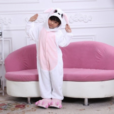 Kids Pink Rabbit Costume - Onesie Jumpsuit Pink Rabbit Cosplay