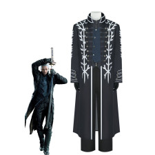 Devil May Cry Vergil Costume - Black Coat Pants Shirt Vergil Cosplay