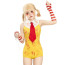 Sexy Clown Swimsuit Costume - Yellow Blood Swimsuit Set Clown Cosplay