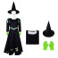 Wicked Elphaba Thropp Wicked Witch of the West Costume - Black Dress Hat Set Elphaba Thropp Cosplay