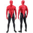 Two Tone Red And Black Halloween Funny Costume - Red Black Bodysuit Mask Two Tone Cosplay