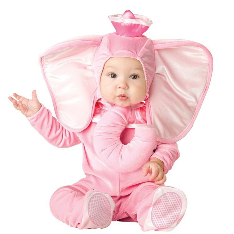 Baby Pink Elephant Costume InCharacter - Onesie Jumpsuit Pink Elephant Cosplay