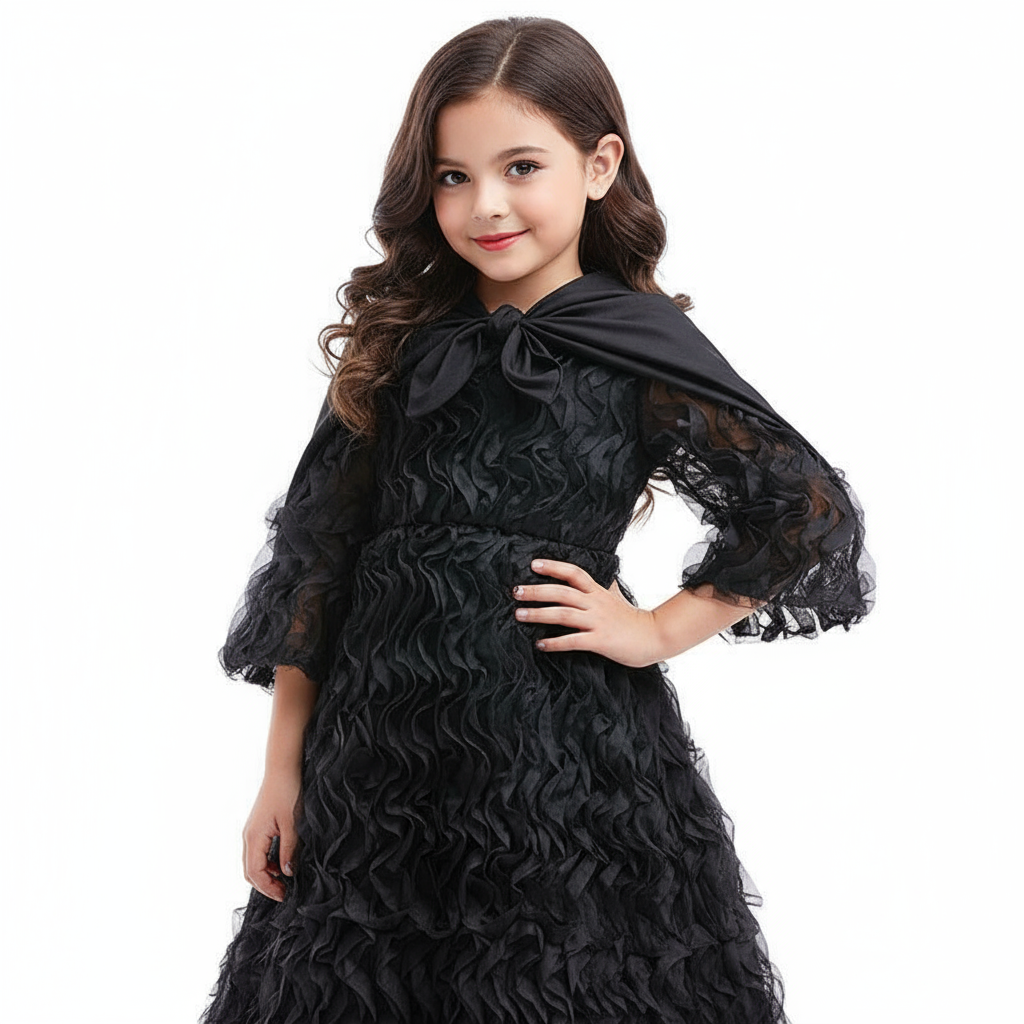 Girls Wicked Elphaba Costume - Black Dress Cape Set Elphaba Cosplay