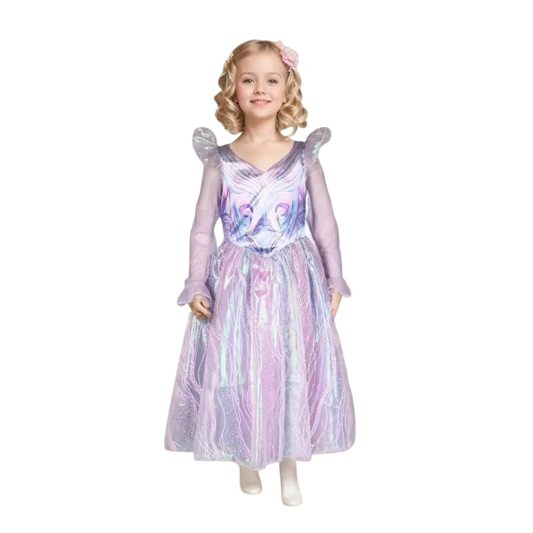 Girls Wicked Glinda Costume - Shiny Purple Dress Glinda Cosplay