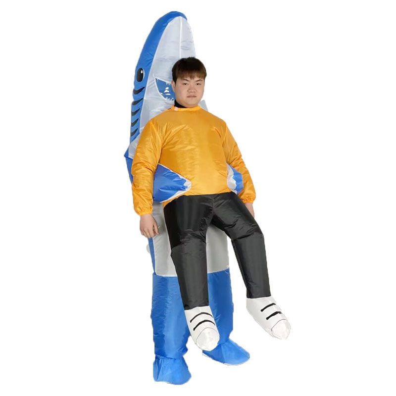 Blue Shark Abducting Boy Inflatable Costume - Blue Shark Abduction Cosplay