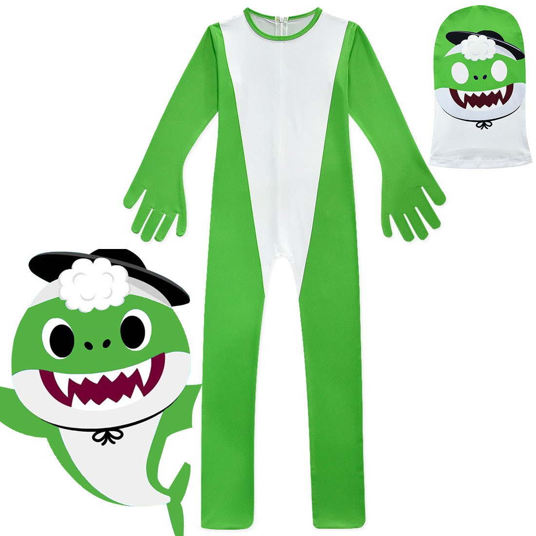 Kids Grandpa Green Shark Costume