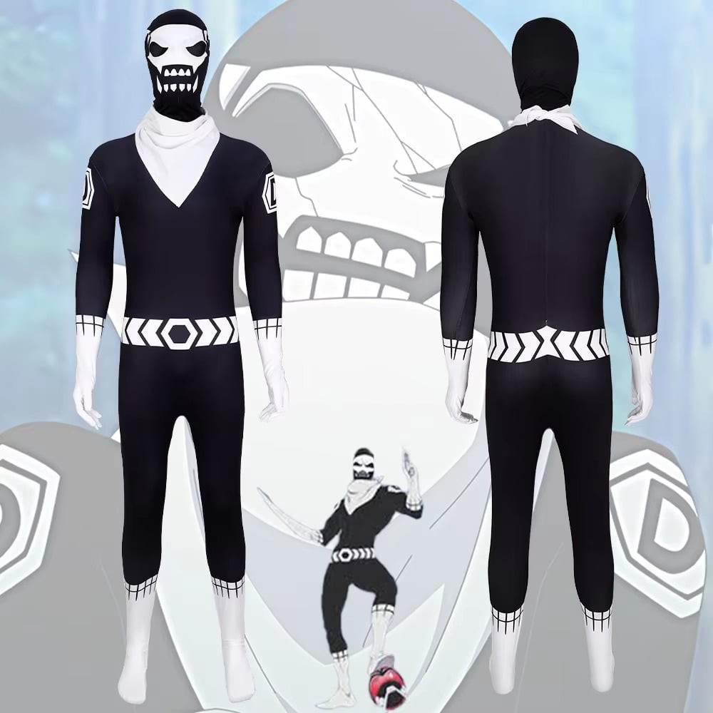 Kids Go Go Loser Ranger Fighter D Costume - Full Bodysuit Mask Fighter D Cosplay