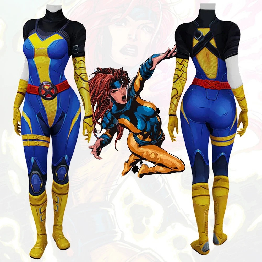 Mavel Rivals Magik Retro X-Uniform Costume - Blue Yellow Bodysuit Magik Cosplay