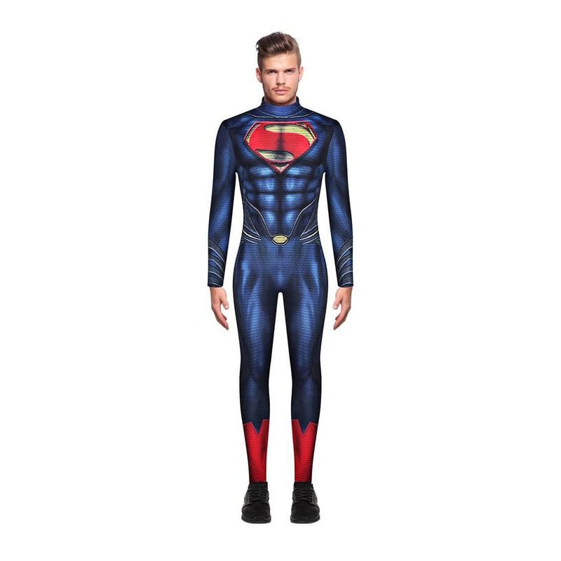 Superman: Man of Steel Superman Costume - Blue Bodysuit Cape Set Superman Henry Cavill Cosplay