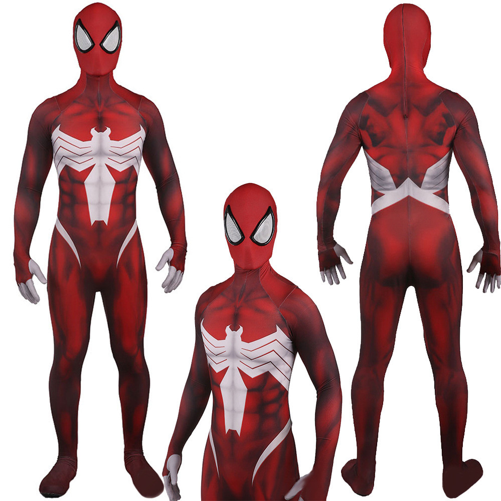 Spider-Man 2 Symbiote Suit Costume - Red Bodysuit Spider-Man 2 Symbiote Suit Cosplay