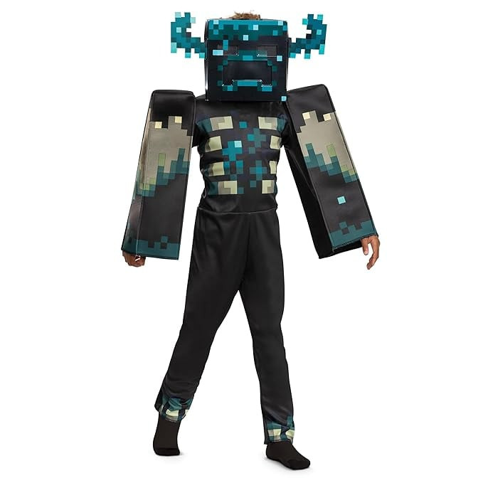 Kids Minecraft Warden Costume - Mask Suit Warden Cosplay