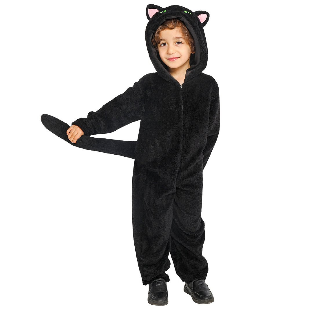 Kids Black Cat Costume - Onesie Black Cat Cosplay
