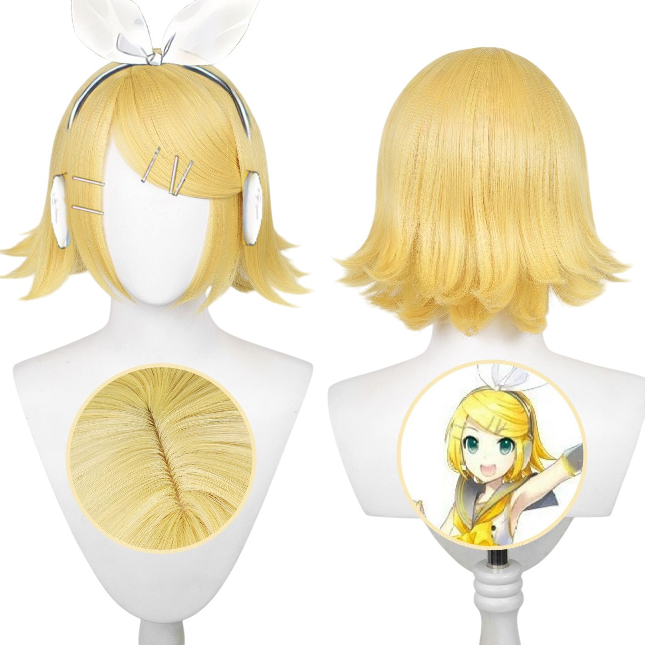 Vocaloid Kagamine Rin Wig - Kagamine Rin Costume Wig Prop