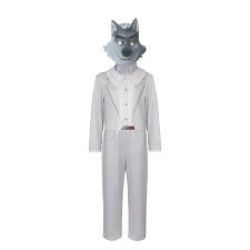 The Bad Guys Mr Wolf Costume - White Bodysuit Mask Mr. Wolf Cosplay
