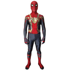 Spider-Man No Way Home Spider-Man Integrated Suit Costume - Red Gold Blue Bodysuit Mask Spider Man Cosplay