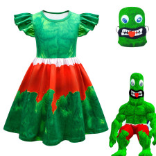 Girls Roblox Rainbow Friends Green Muscle Costume - Dress Mask Rainbow Friends Green Cosplay
