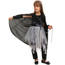 Girls Grim Reaper Costume - Grey Hood Dress Grim Reaper Cosplay
