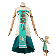 The Legend of Zelda Tears of the Kingdom Princess Zelda Costume - Beige Green Dress Princess Zelda Cosplay
