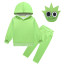 Kids Sprunki Lime OWAKCX Costume - Hoodie Pants Mask Set Lime Sprunki Cosplay