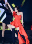 Blackpink Jennie Costume - Red Asymmetric Off Shoulder Ruffled Dress Solo Jennie Cosplay