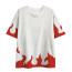 Naruto Shippuden White Red Flames Costume - Minato 4th Hokage Uniform T-Shirt Naruto Cosplay