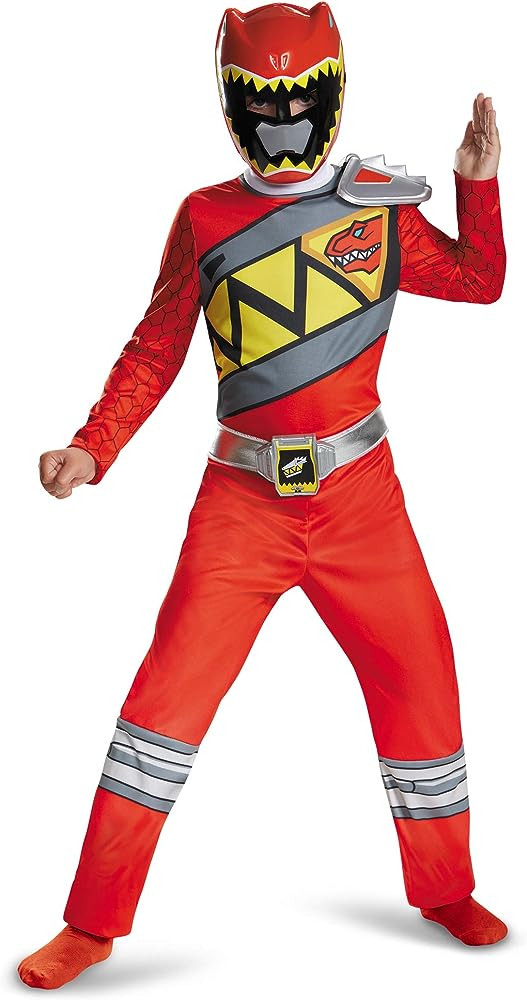Power Ranger Red Ranger Dino Charge Costume - Boys Classic Red Ranger Dino Charge Suit with Mask Cosplay