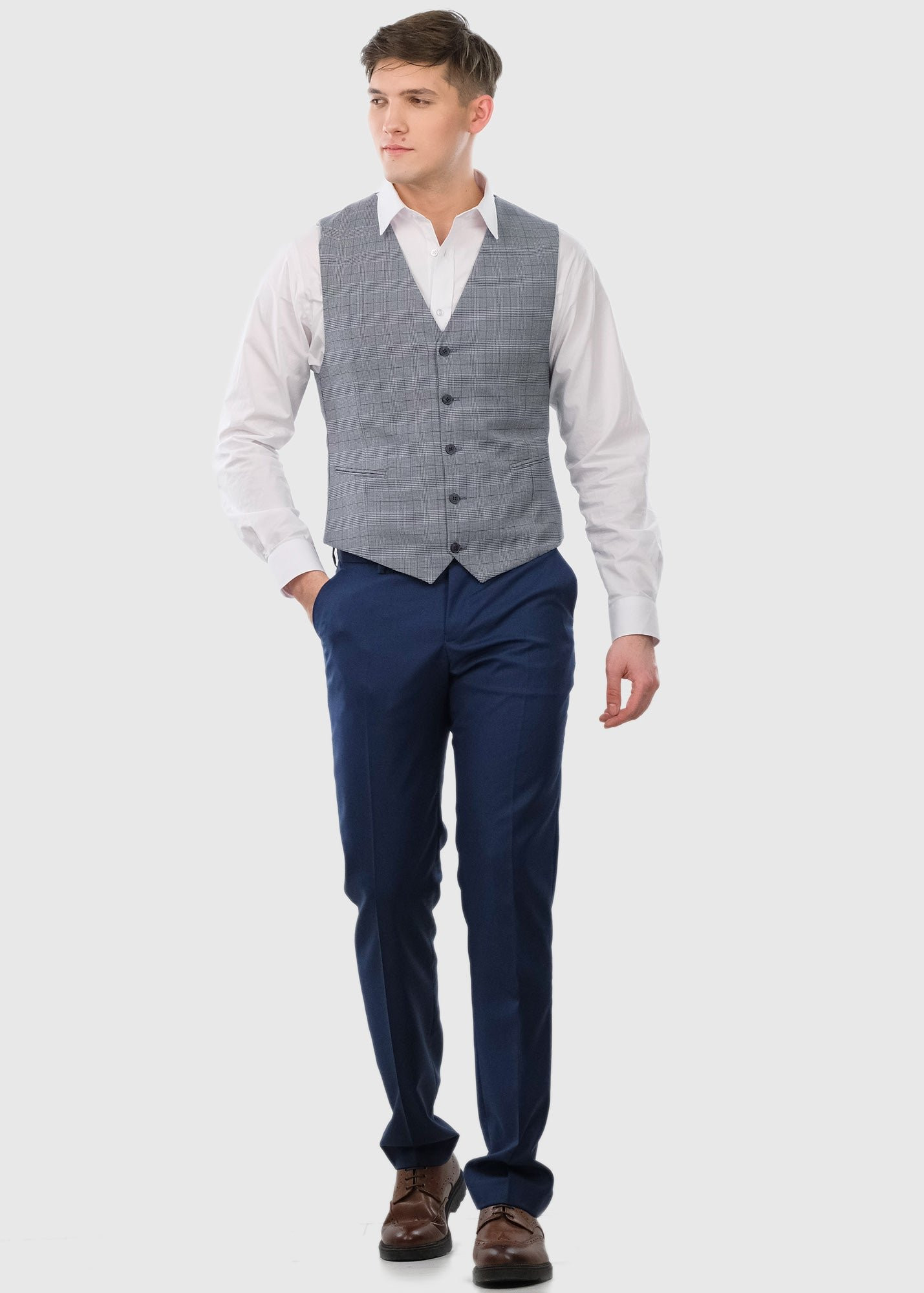 Movie IF Cal Costume - Grey Suit Cal Cosplay