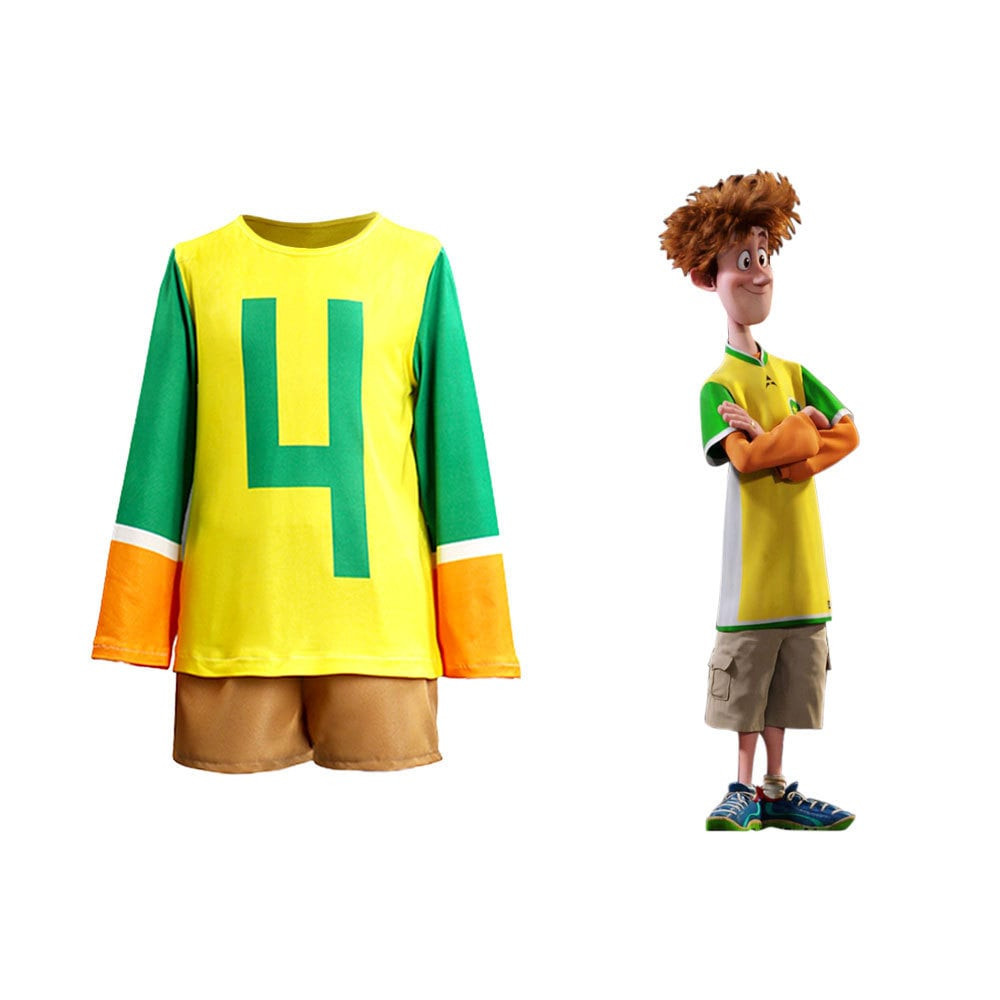 Hotel Transylvania Jonathan Loughran Costume - Yellow Shirt Shorts Jonathan Loughran Cosplay
