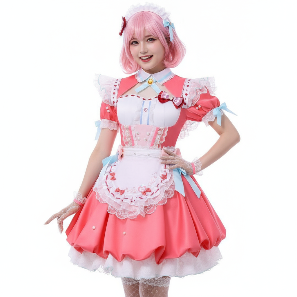 Naraka: Bladepoint Kurumi Costume - Pink White Dress Kurumi Cosplay