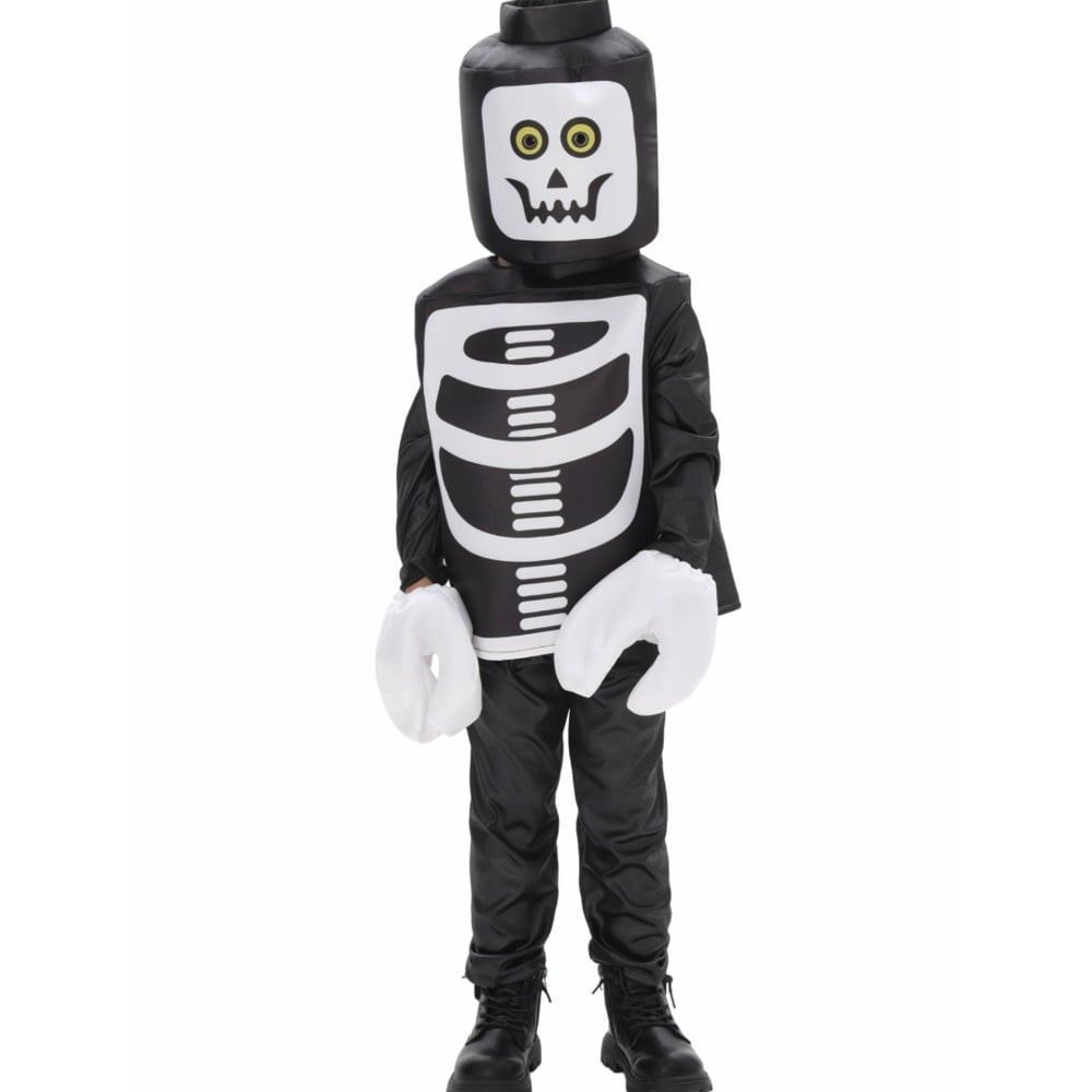 Kids Lego Skeleton Deluxe Costume - Bodysuit Mask Full Set Lego Skeleton Cosplay