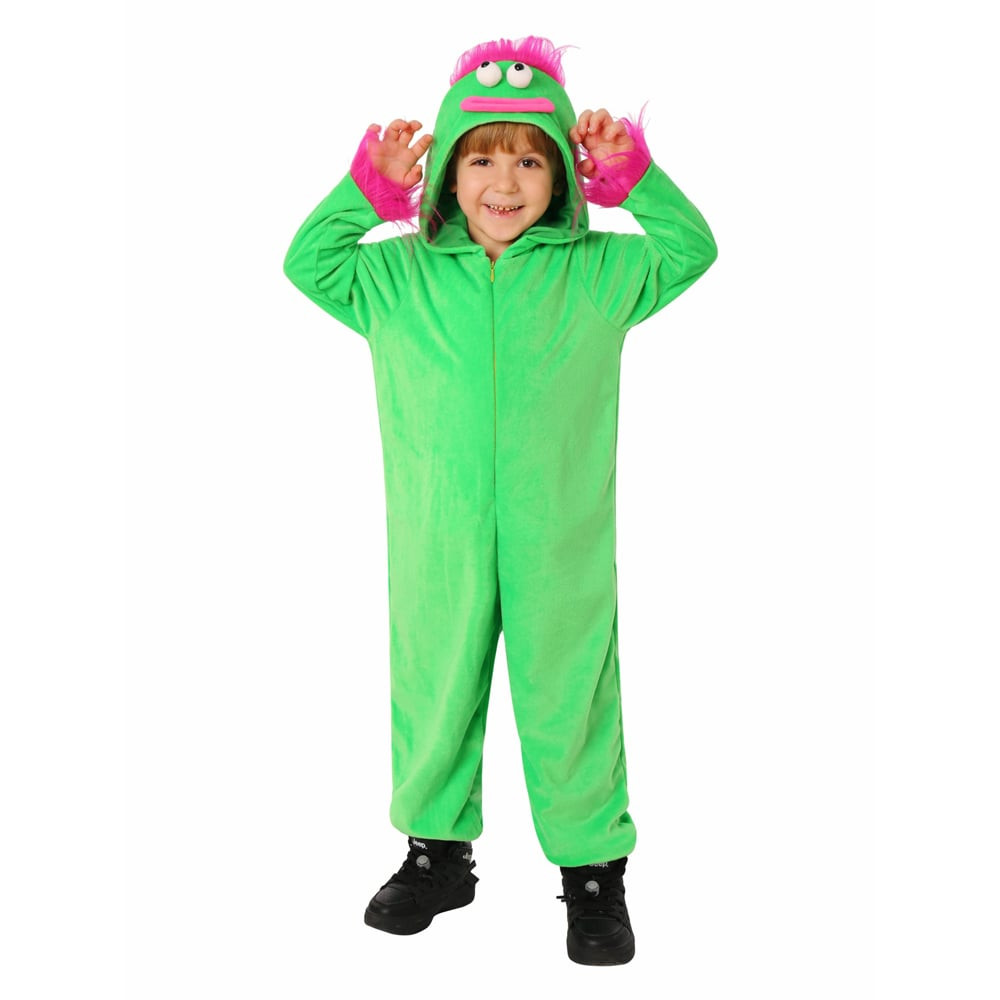 Kids Green Monster Costume - Green Furry Onesie Jumpsuit Monster Cosplay
