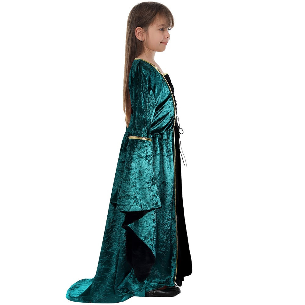 Kids Medieval Renaissance Costume - Green Dress Medieval Renaissance Cosplay