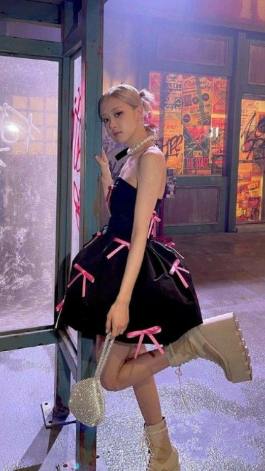 Blackpink Rose Costume - Black Sexy Off Shoulder Black Bow Knot Fluffy Princess Dress Designer Ashley Williams Rose Cosplay