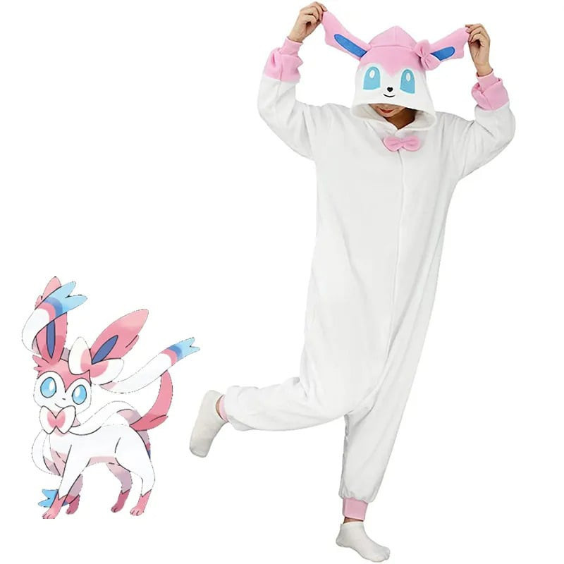 Pokemon Sylveon Costume - Onesie Jumpsuit Sylveon Cosplay
