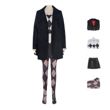 Joker Folie a Deux Harley Quinn Costume - Checkered Black and White Coat Shirt Set Harley Quinn Cosplay