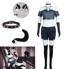 Helluva Boss loona Costume - Crop Top Cat Ears Set loona Cosplay