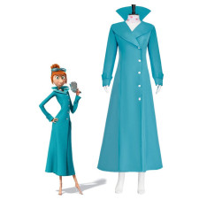 Despicable Me 3 Lucy Wilde Costume - Blue Coat Lucy Wilde Cosplay