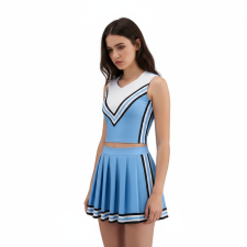 Olivia Rodrigo Good 4 U Music Video Outfit Costume - Blue White Top Dress Cheerleader Dress Olivia Rodrigo Cosplay