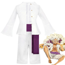 One Piece Luffy Gear 5 Costume - White Shirt Pants Luffy Gear 5 Cosplay