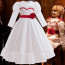 Girls Annabelle Horror Doll Costume - White Dress Annabelle Cosplay