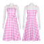 Barbie Movie 2023 Margot Robbie Costume - Pink Gingham Dress Barbie Margot Robbie Cosplay