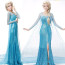 Disney Elsa Blue Dress Cosplay Outfit For Children and Adults Halloween Costume