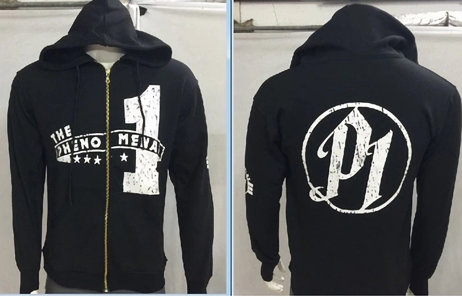 WWE AJ Styles Costume - Black Zip Up Hoodie The Phenomenal 1 P1  AJ Styles Cosplay