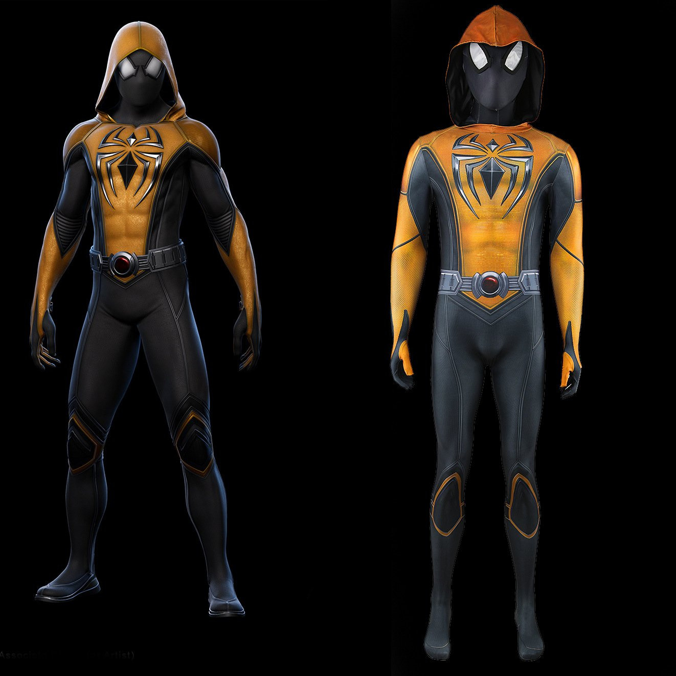 Spider-Man 2 Spider-Man Scarlet Spider III Black Yellow Suit Costume - Bodysuit Spider-Man Scarlet Spider III Black Yellow Cosplay