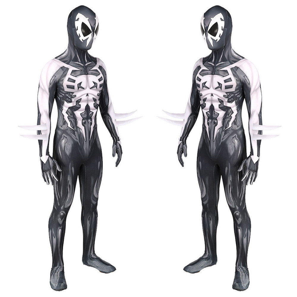 Spider-Man: Across the Spider-Verse Spider-Man 2099 Costume - Black and White Spikes Bodysuit Spider-Man 2099 Cosplay