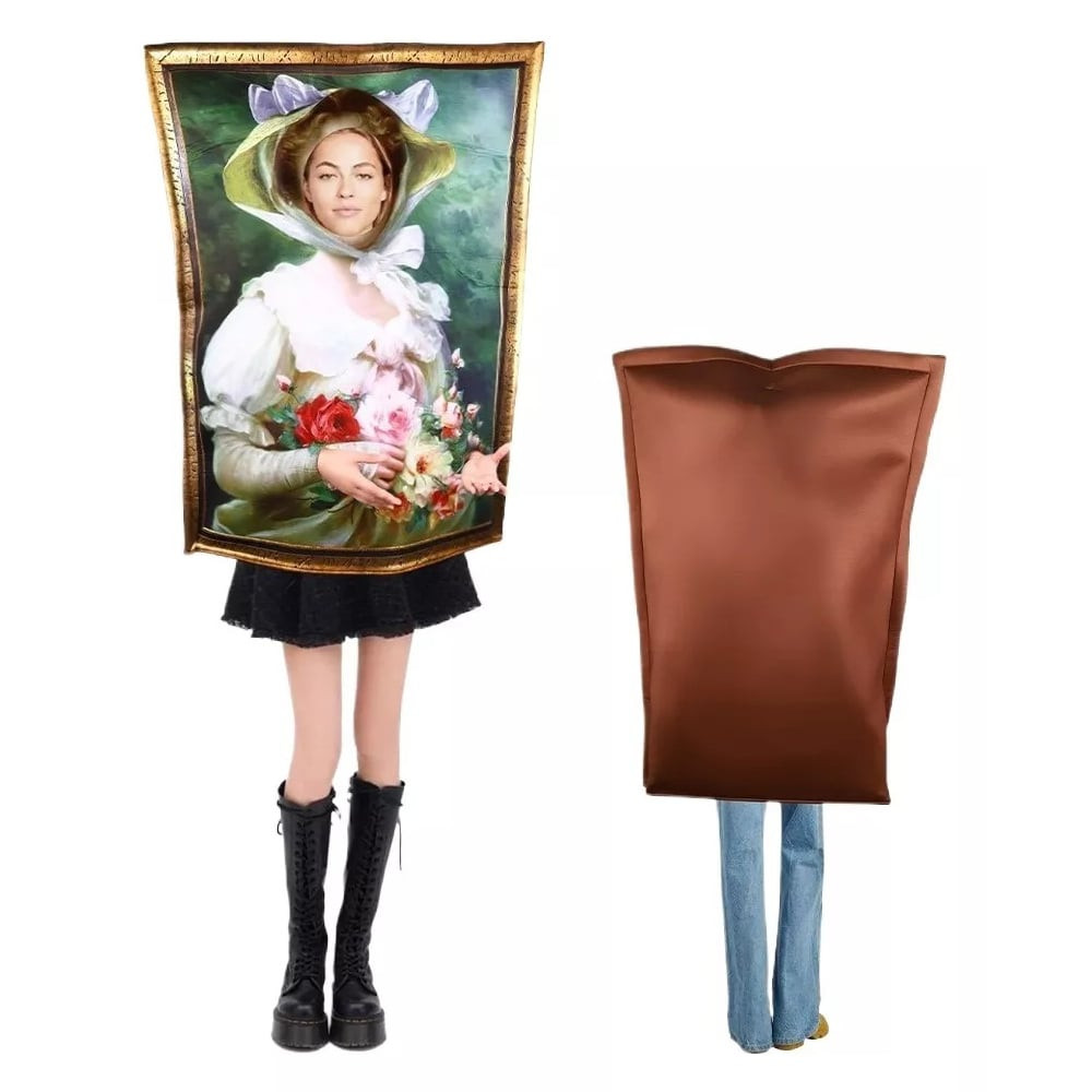 Emile Vernon Painting Costume - Elegant Lady With A Bouquet of Roses Painting Cosplay