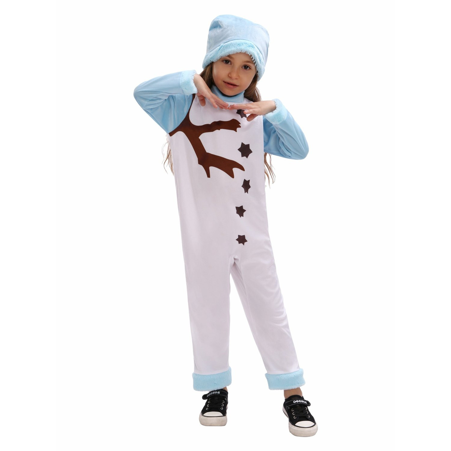 Kids Snowman Costume - Bodysuit Hat Snowman Cosplay