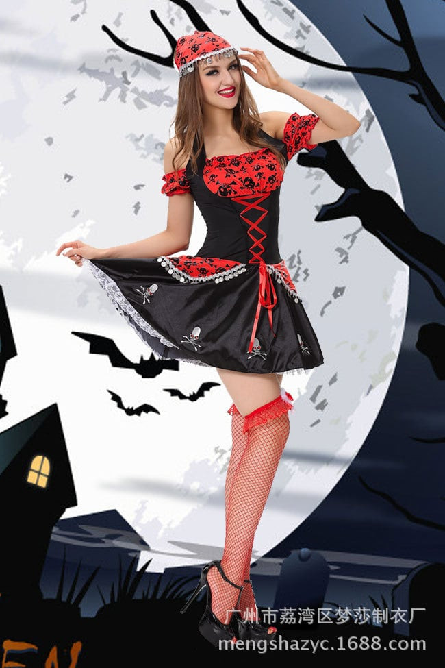 Halloween Masquerade Ball Sexy Women Pirate Dress Costume