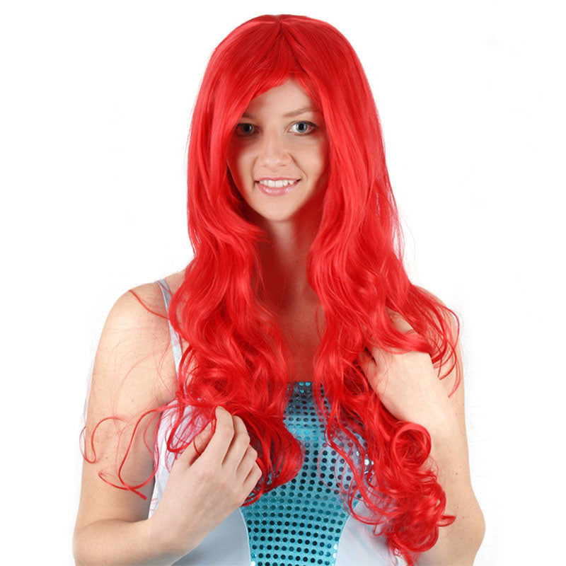 Ariel Mermaid Red Hair Wig For Adults