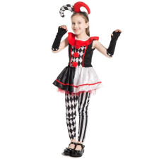DC Super Villain Harley Quinn Jester Girls Costume